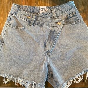 Princess Polly Asymmetrical Button Denim Shorts